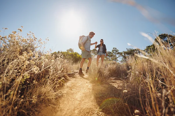 Young couple on hiking trip