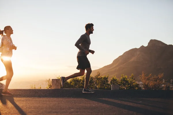 Couple on morning run