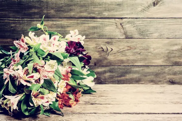 Rustic Vintage Background with Flowers
