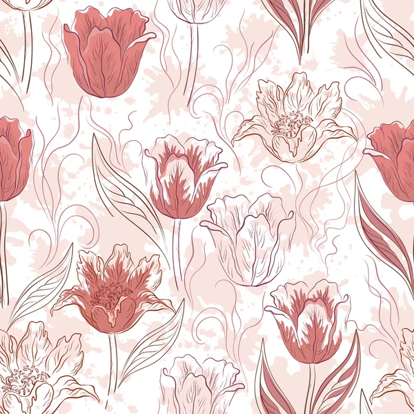 Seamless Floral Background, Tulips
