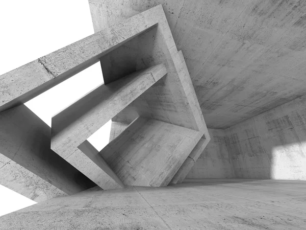Concrete 3 d room with cubic interior structures