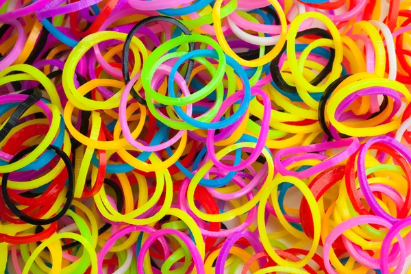 Macro texture of colorful rubber bands for loom bracelets