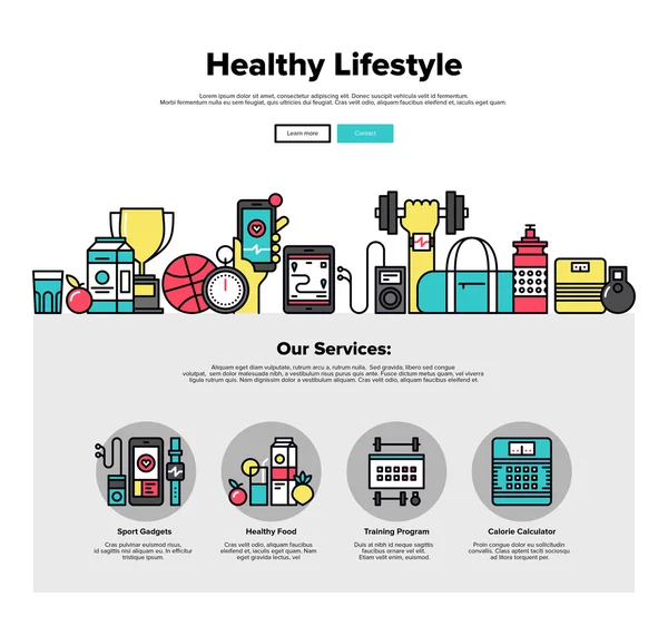 Healthy lifestyle flat web graphics