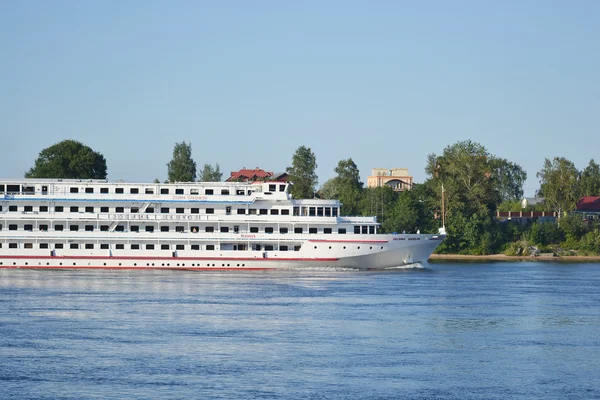 River cruise ship sailing on the river Neva.