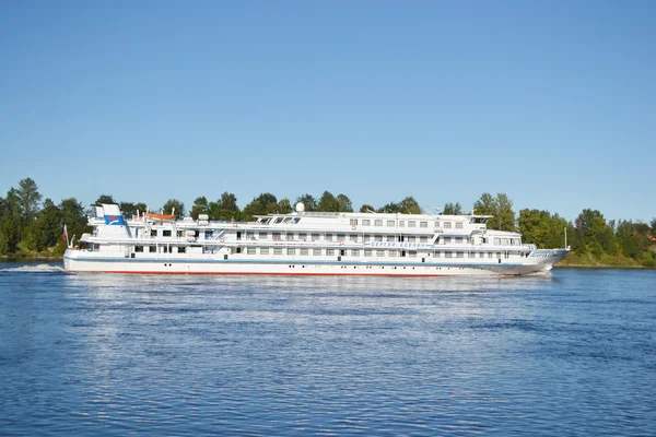 River cruise ship sailing on the river Neva.