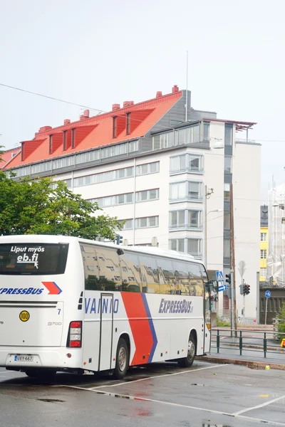 Bus on street of Helsinki, Finland.