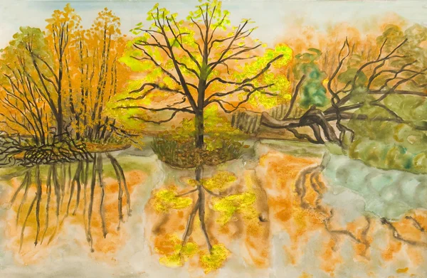 Autumn landscape, painting