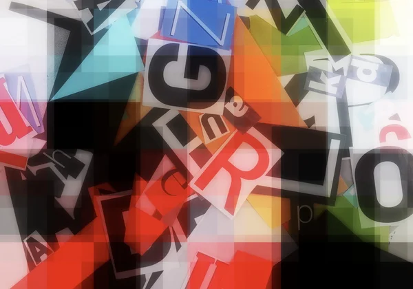 Abstract collage of letters background