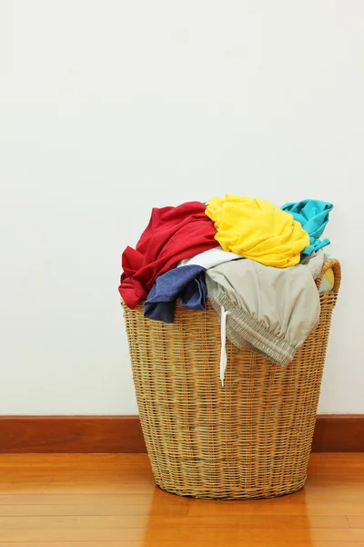 Clothing in laundry basket