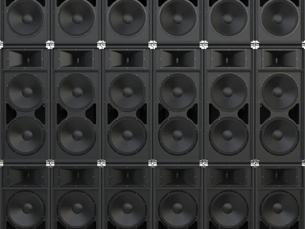 Wall of concert horn loudspeakers