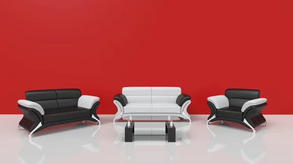 Contemporary Living Room Red