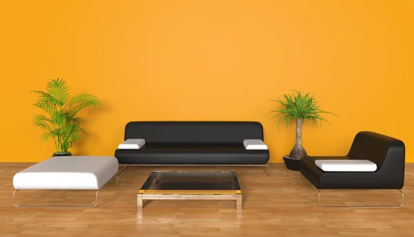 Orange Lounge Room