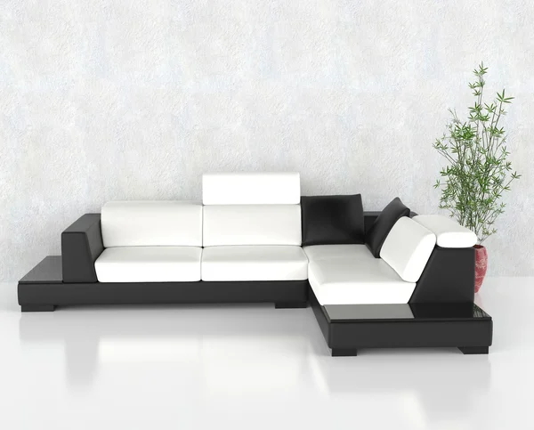 Black and white corner furniture set
