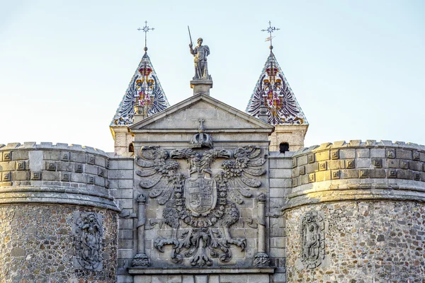 Bisagra gate with the coat of arms in the imperial city of Toledo