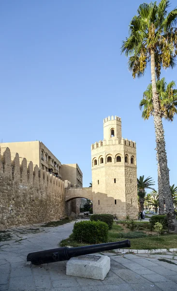 Defense tower attached to the walls of the city of Monastir in Tunisia.