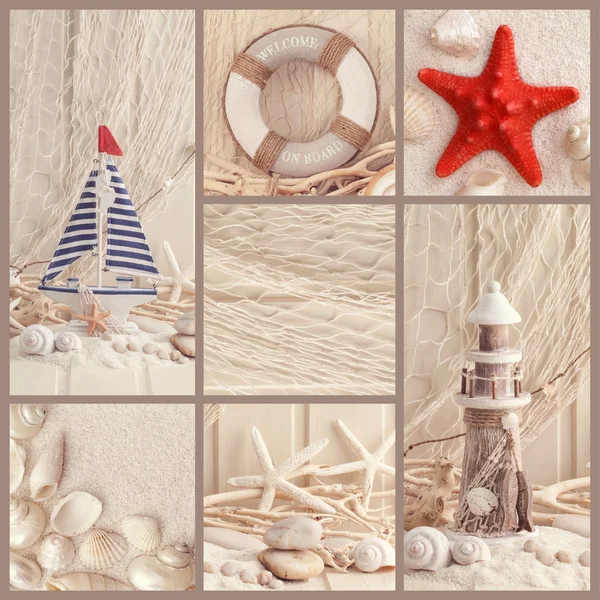 Collage of sea decoration