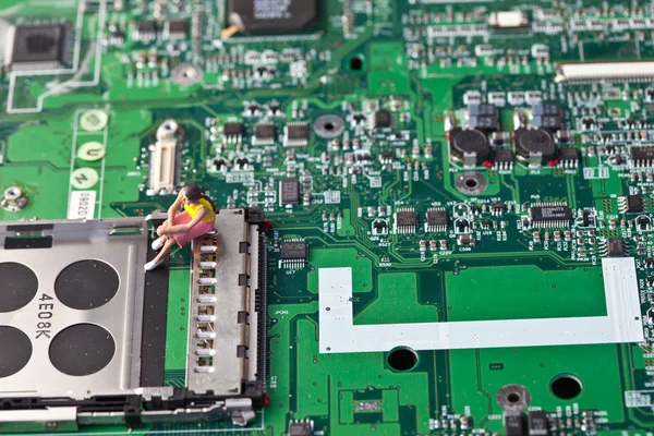 Computer electronics close up