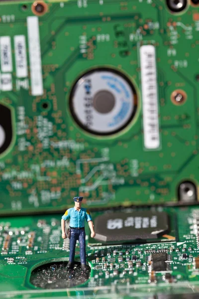 Computer electronics close up
