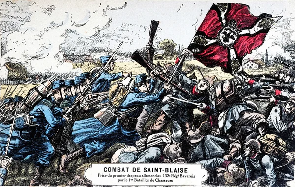 Fighting Saint Blaise. Taking the first German flag