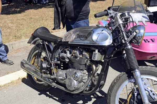 An old motorcycle triumph triton