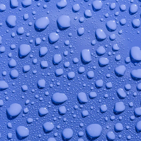 Water drops on a metallic surface