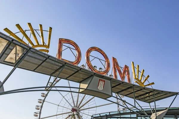 Famous neon sign Dom in Hamburg