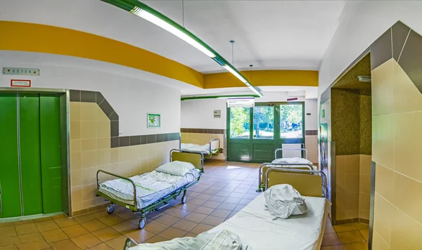 Panorama view of the isles inside the Hospital in Frankfurt Hoec