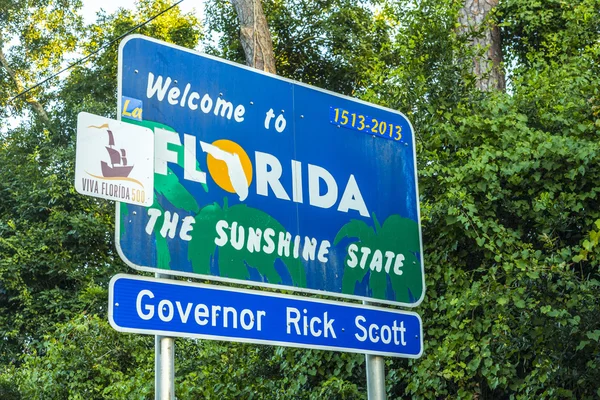 Welcome sign to the state of Florida