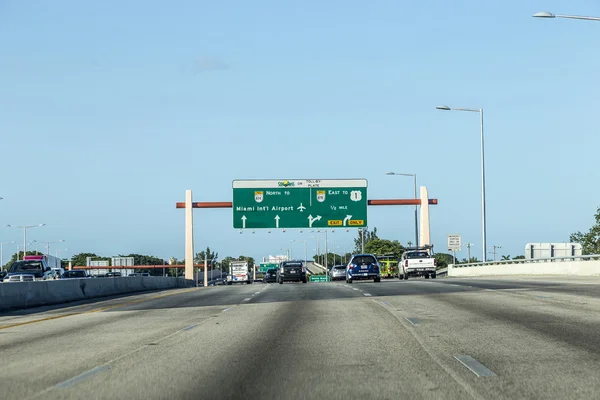 Driving the Miami Highway from the airport direction East