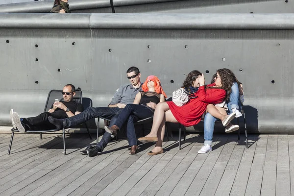 People relax at Museum of European and Mediterranean Civilizatio