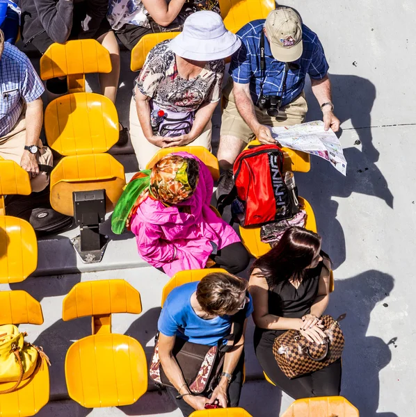 People enjoy the boat trip on River Seine in Paris