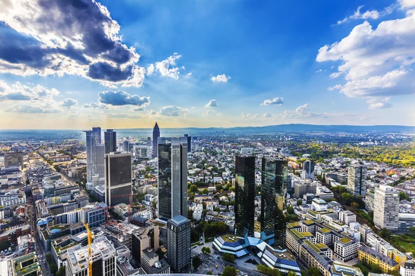 View to skyline of Frankfurt from Maintower