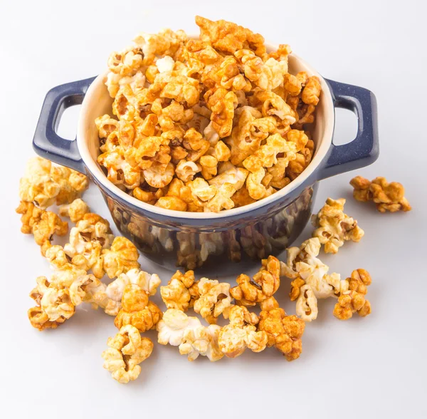 Caramel Popcorn In Blue Pot