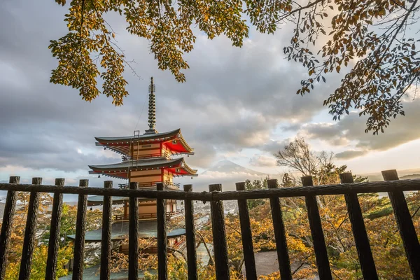 Red Pagoda And Japan Mount Fuji