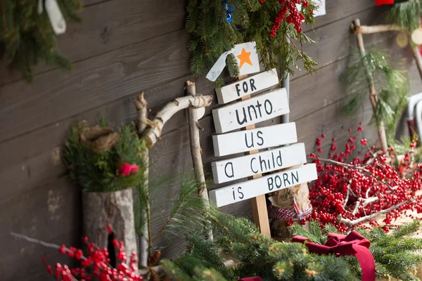 For unto us a child is born Christmas Sign