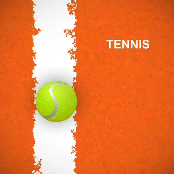 Tennis ball on court. Vector