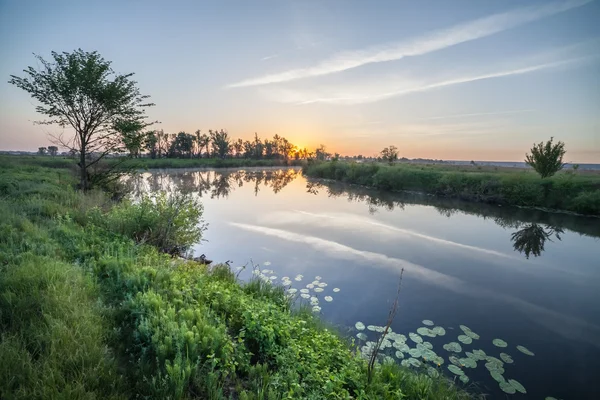 Colourful sunset on the river