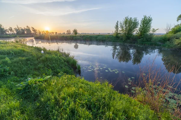 Colourful sunset on the river