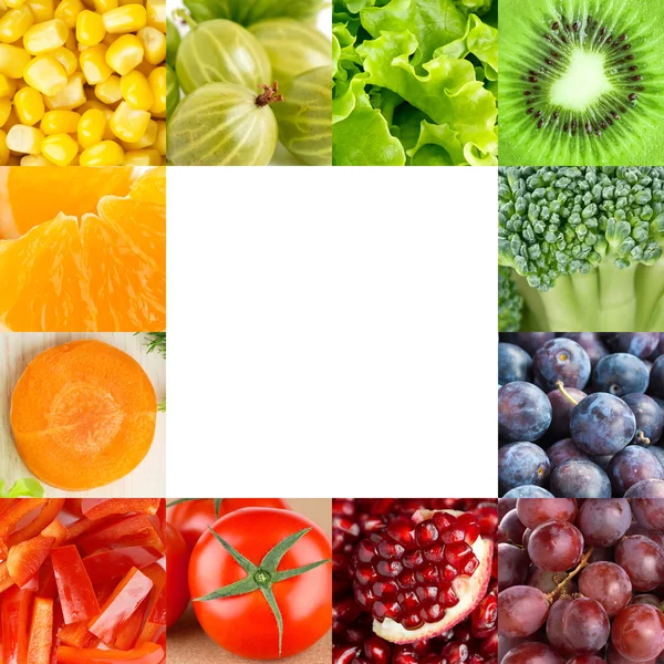 Fresh fruits and vegetables frame
