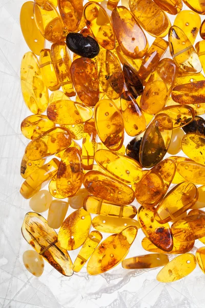 Yellow amber stones