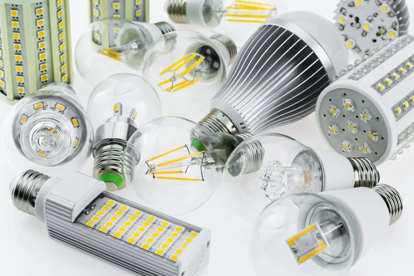 A lot E27 LED bulbs with different types of chips