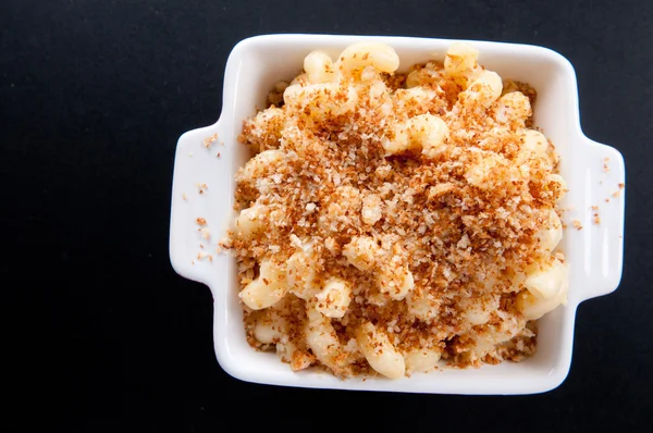 Macaroni with cheese and breadcrumb topping