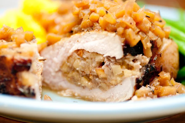 Apple stuffed pork chop