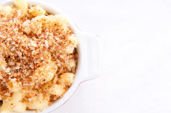 Macaroni with cheese and breadcrumb topping