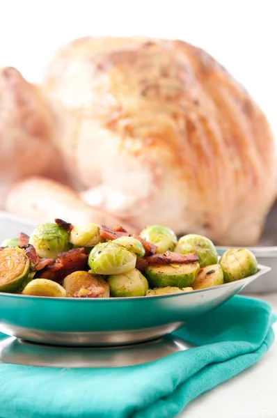 Brussel sprouts and roast turkey