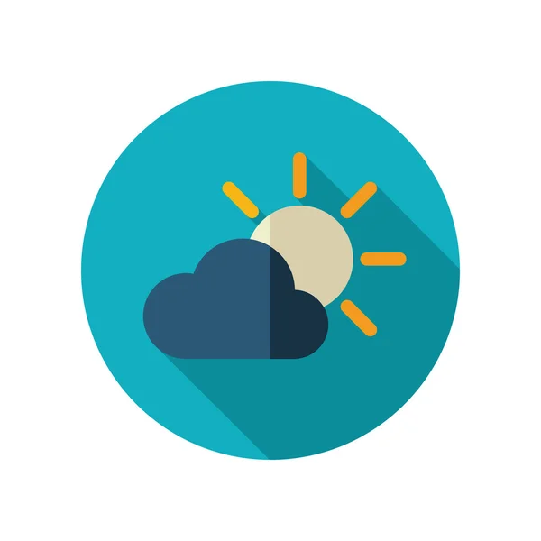 Sun and cloud flat icon. Meteorology. Weather