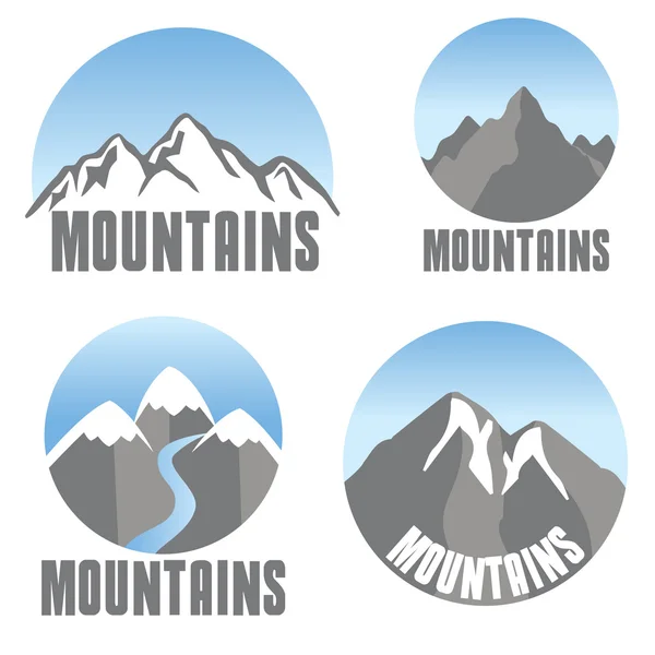 Mountains emblem set, modern design