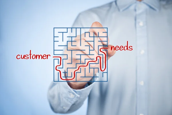 Businessman analyze customers needs