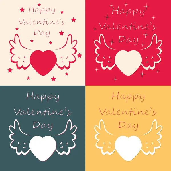Vector set of happy valentine day cards