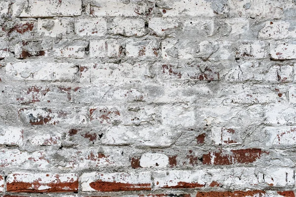 Grunge Red Brick Wall Painted by White Color